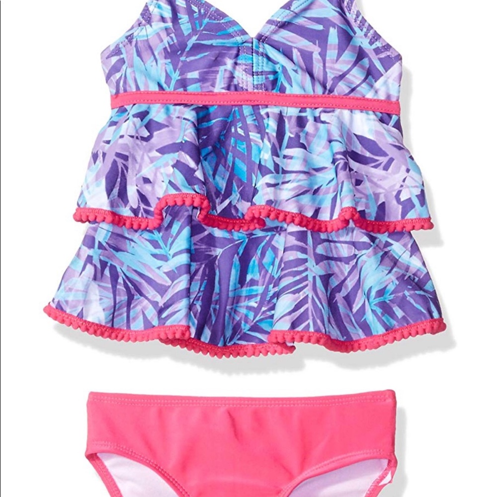 Jantzen Girls Two Piece Tropicana Pompom Tankini